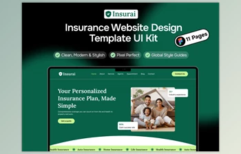 Ui8 - Download Insurance Website Design Template UI <span class='badge badge-warning'>Kit</span>