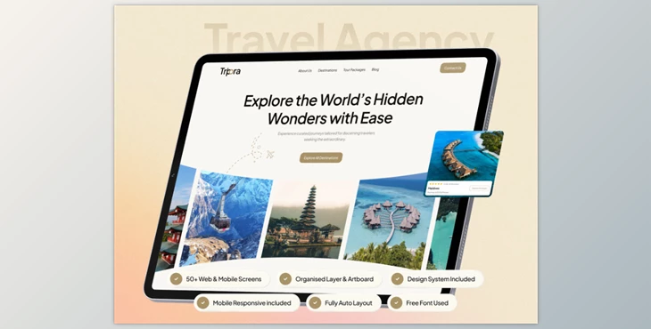 UI8 - Download Tripora - Travel Agency Website UI Kit