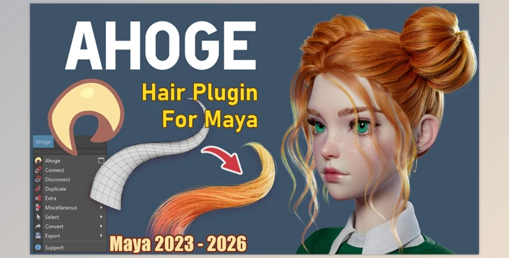 Artstation - Download Ahoge v0.9.2 - Hair plugin for Maya