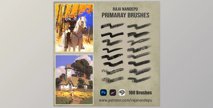 Gumroad - Download Raja Nandepu - Primary Brushes Raja Nandepu