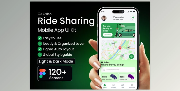 UI8 - Download Oxlao Ride Sharing App UI Kit
