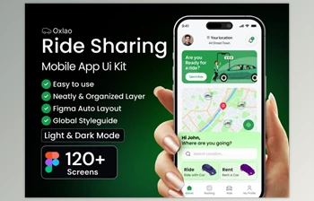 UI8 - Download Oxlao Ride Sharing App UI <span class='badge badge-warning'>Kit</span>