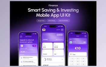 UI8 - Download Finance : Smart Saving & Investing Mobile App UI <span class='badge badge-warning'>Kit</span>