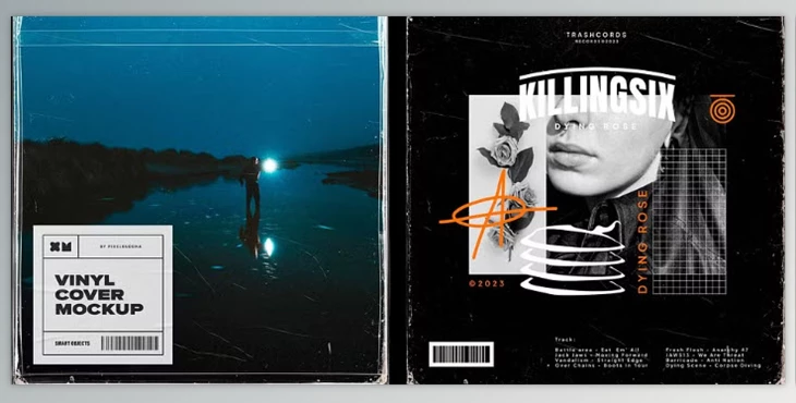 Download Vinyl Cover with Plastic Sleeve Mockup (Creative Market 291900515)