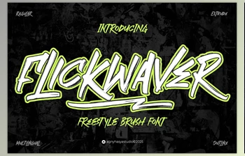 Download FlickWaver - Freestyle Brush Font (Creative <span class='badge badge-warning'>Market</span> 291815358)