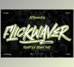 Download FlickWaver - Freestyle Brush Font (Creative Market 291815358)