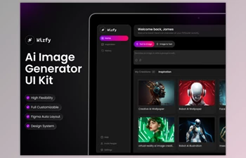 UI8 - Download Wizfy - AI Image <span class='badge badge-warning'>Generator</span> Dashboard UI Kit
