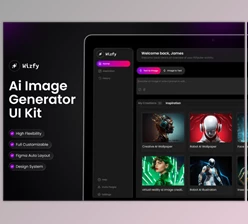 UI8 - Download Wizfy - AI Image Generator Dashboard UI Kit