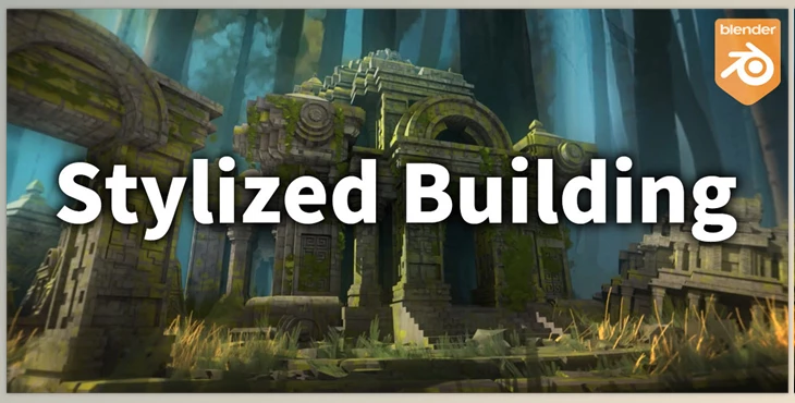 Blender - Download Stylized Building Library vol.1 Kitbash Assets