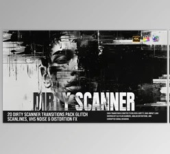 Download 20-Dirty Scanner Transitions Pack – Glitch Scanlines, VHS Noise & Distortion FX For FCPX (Videohive 60919163)