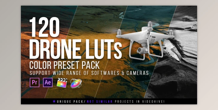 Download 120 Cinematic Drone LUTs Pack (Videohive 60923623)