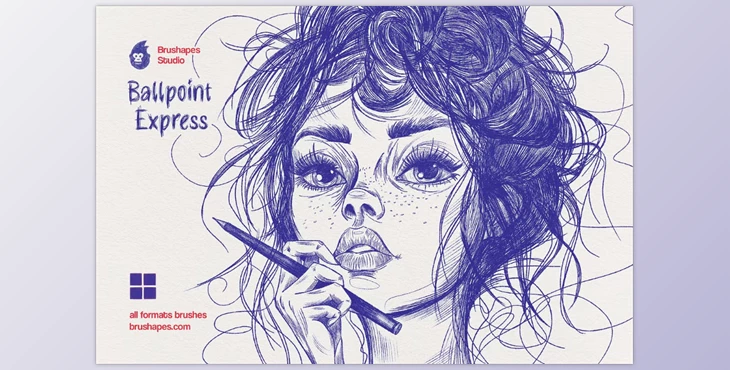 Download Multi App Ballpoint Pen Brushes (Creative Market 291238032)
