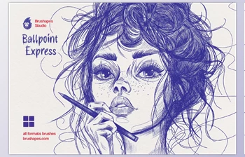 Download <span class='badge badge-warning'>Multi</span> App Ballpoint Pen Brushes (Creative Market 291238032)