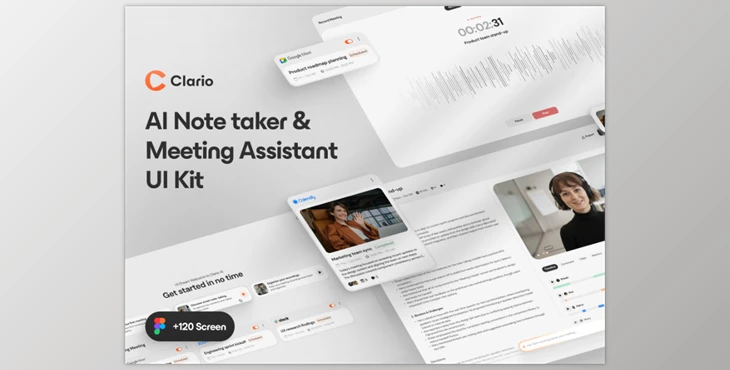 UI8 - Download Clario AI - AI Note taker & Meeting Assistant UI Kit