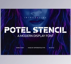 Download Potel Stencil Font (Creative Market 291620756)
