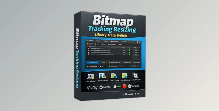 Pixamoon - Download Bitmap Tracking Resizing & Library Track Relink for 3ds Max