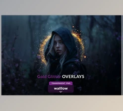 Download Gold glitter and sparkle transparent PNG overlays (Creative Market 289660942)
