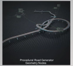 Blender - Download Procedural Road Generator Geometry Nodes