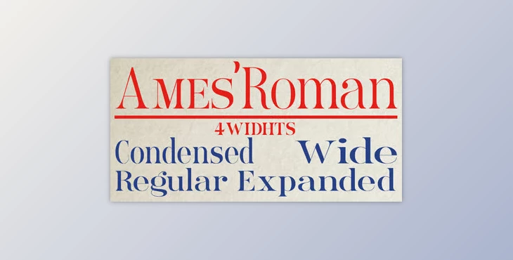 My Fonts - Download Ames Roman Font Family 16xOTF