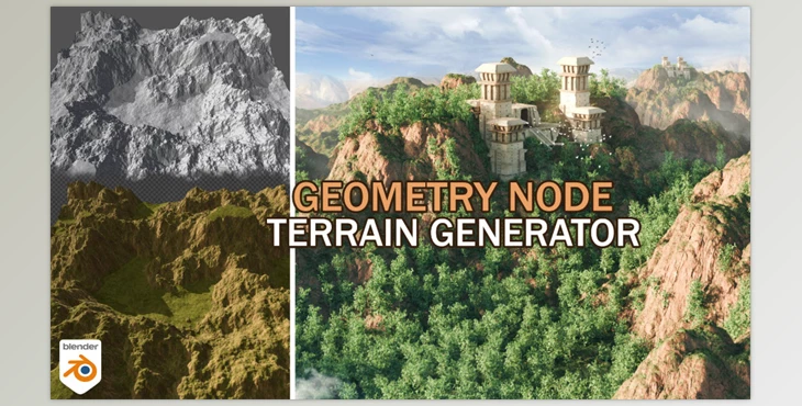 Gumroad - Download Terrain Generator-Geometry Node Blender v4.3