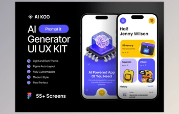 UI8 - Download AI KOO - AI Generator Mobile App UI UX <span class='badge badge-warning'>KIT</span>