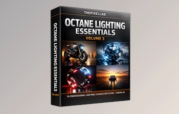 Octane Lighting <span class='badge badge-warning'>Essentials</span> Volume 3: Photoreal <span class='badge badge-warning'>Studio</span> Lighting Scenes for C4D by The Pixel Lab