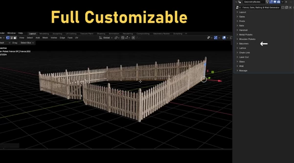Fence, Gate, Railing and Wall Generator