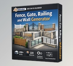 Fence, Gate, Railing and Wall Generator in Blender (v1.1)