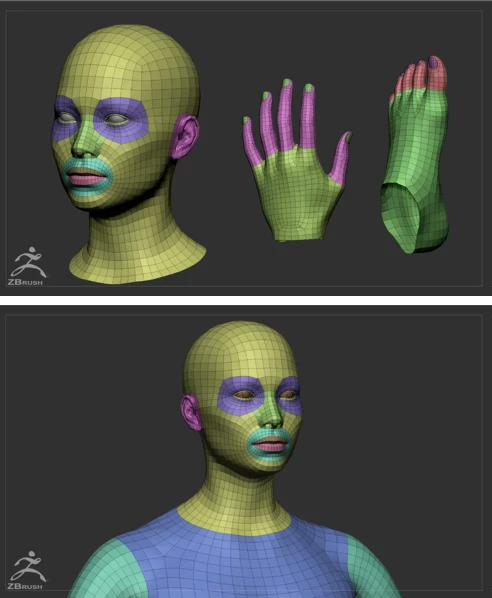 Average Body Lowpoly Basemesh Set by Flipped Normals 