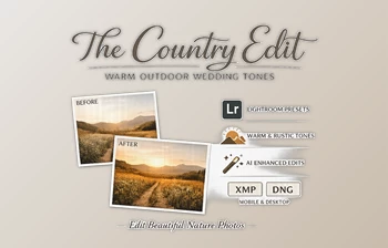 The Country Edit: Warm <span class='badge badge-warning'>Outdoor</span> Wedding Palette by Presets by Tom