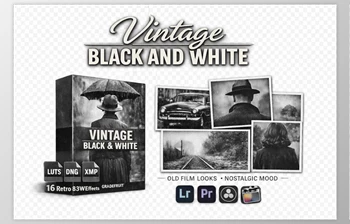 Vintage Black and White: LUTs and Presets by GradeFruit