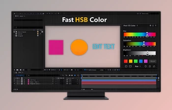Fast HSB Color: on-interface HSB color sliders in Ae by <span class='badge badge-warning'>Aescripts</span> (v2.3.0)
