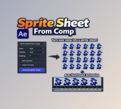Sprite Sheet From Comp - Generate sprite sheet and frame animation in Ae by Aescripts (v1.0.1)