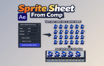 Sprite <span class='badge badge-warning'>Sheet</span> From Comp - Generate sprite <span class='badge badge-warning'>sheet</span> and frame animation in Ae by Aescripts (v1.0.1)
