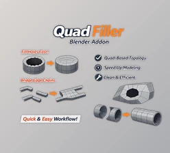 Quad Filler - Blender Addon (v1.0.2) by Casey Sheep (Superhivemarket)