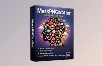 MaskPNGscatter - Scatter any PNG across a matte or mask in After Effects by <span class='badge badge-warning'>Aescripts</span> (v1.1 for Win, Mac)
