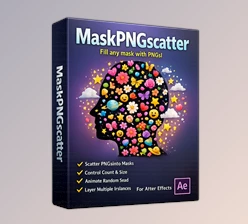 MaskPNGscatter - Scatter any PNG across a matte or mask in After Effects by Aescripts (v1.1 for Win, Mac)