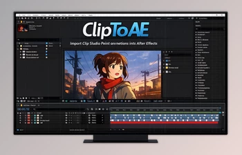 ClipToAE - Import Clip Studio Paint animations in Ae by <span class='badge badge-warning'>Aescripts</span> (<span class='badge badge-warning'>v1.0.1</span>)
