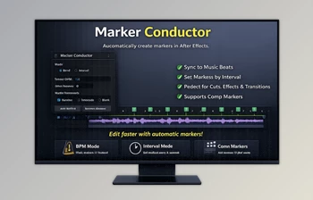 Marker Conductor (3) - Automatically places markers at specified intervals of time in Ae by <span class='badge badge-warning'>Aescripts</span> (v3.5.0)