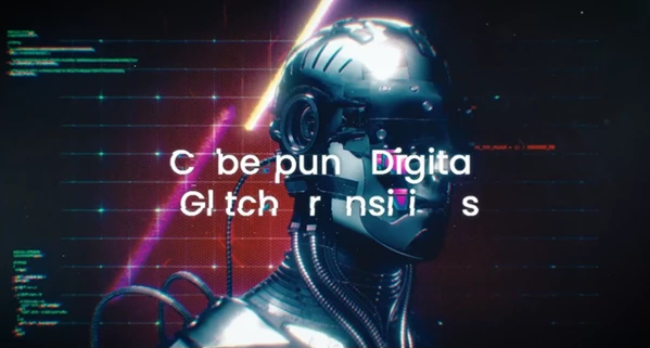 Cyberpunk Digital Glitch Transition
