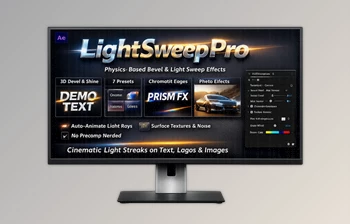 LightSweepPro - Realistic bevel and light sweep for text for Ae by <span class='badge badge-warning'>Aescripts</span> (v1.3.1)