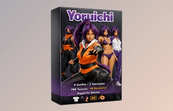 Yoruichi : Blender <span class='badge badge-warning'>3D</span> <span class='badge badge-warning'>Model</span> of Yoruichi by H69-Verse (Gumroad)