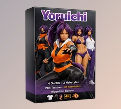 Yoruichi : Blender 3D Model of Yoruichi by H69-Verse (Gumroad)