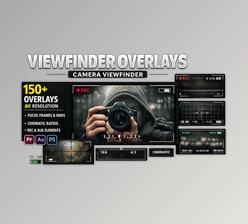 VIEWFINDER OVERLAYS - 8K CAMERA VIEWFINDER PNG and FOCUS SCREEN PNG by Sickboat