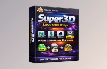Super3D Extra Format Bridge: Import and export extra <span class='badge badge-warning'>3D</span> file formats by Han Yue (Gumroad)