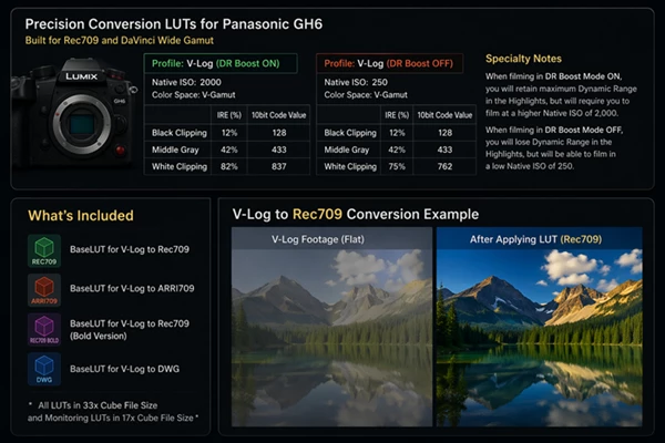 BaseLUTs for Panasonic GH6
