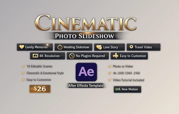 <span class='badge badge-warning'>Cinematic</span> Photo <span class='badge badge-warning'>Slideshow</span> for Ae by New-Motion (<span class='badge badge-warning'>Videohive</span> 62406310)