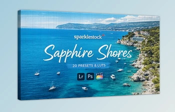 20 Sapphire Shores - <span class='badge badge-warning'>Presets</span> and LUTs for Lightroom by Sparklestock