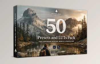 50 Presets and LUTs <span class='badge badge-warning'>Pack</span> by Woodland Presets
