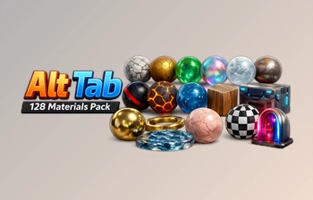 Alt Tab 128 Materials <span class='badge badge-warning'>Pack</span> - Blender Procedural Materials by Superhivemarket